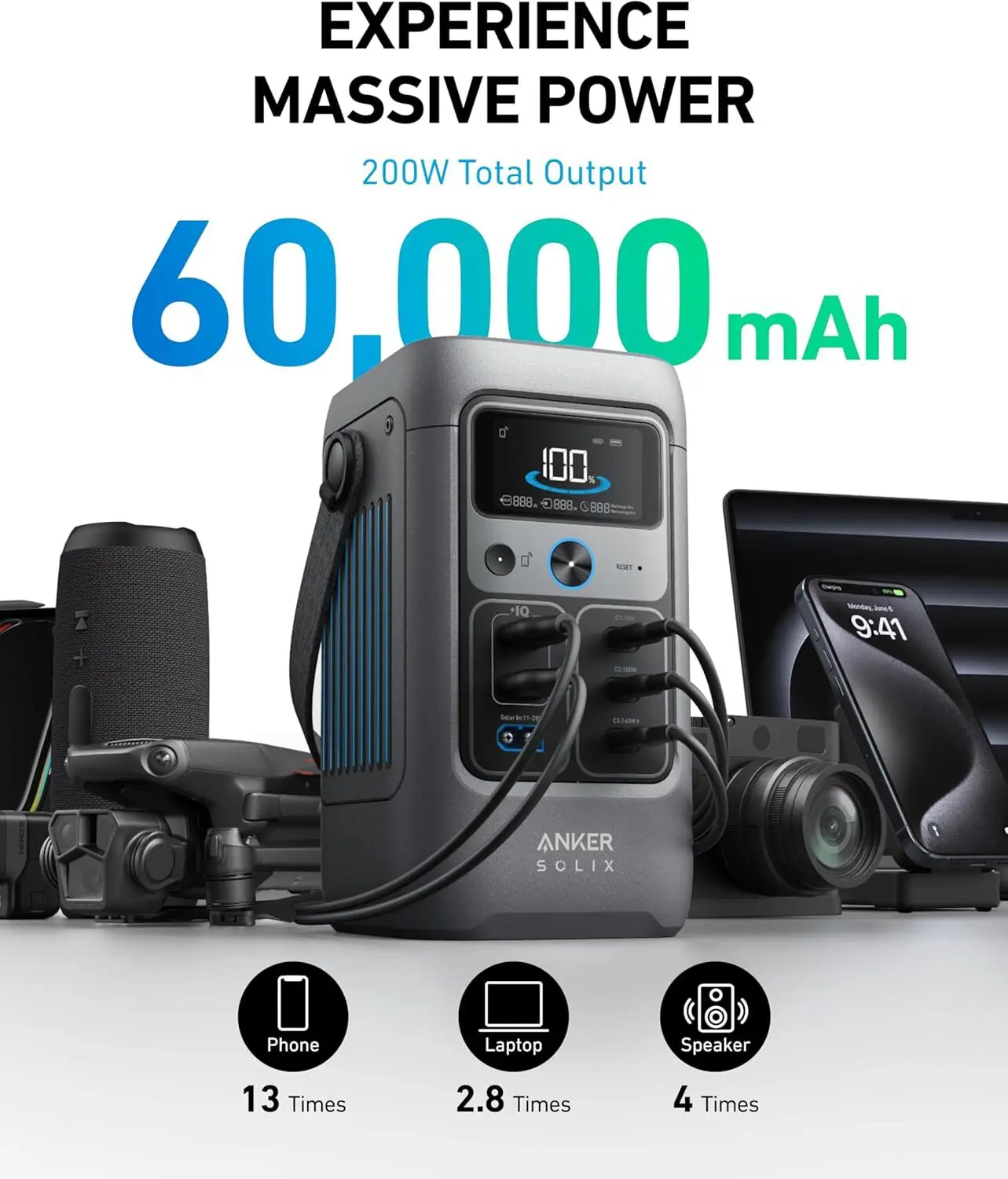 Anker Solix C200 DC Power Bank experience massive power 60,000mAh