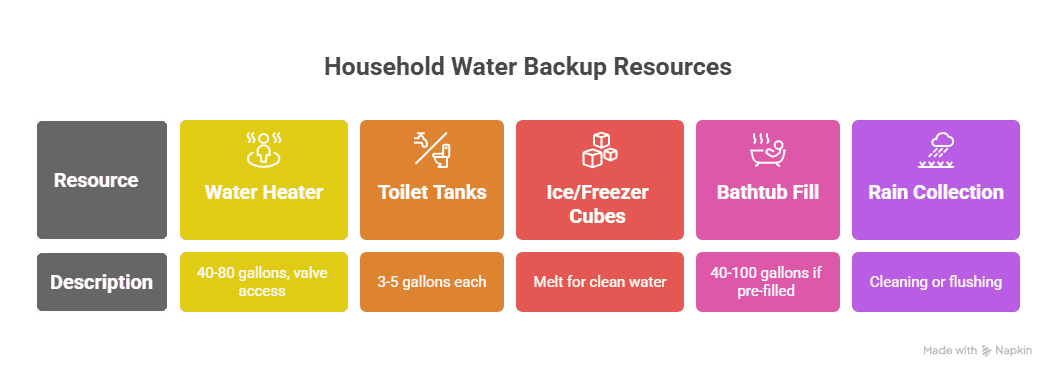 Water backup options in an emergency