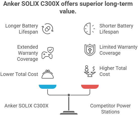Compare between Anker SOLIX C300X with Other Power Station