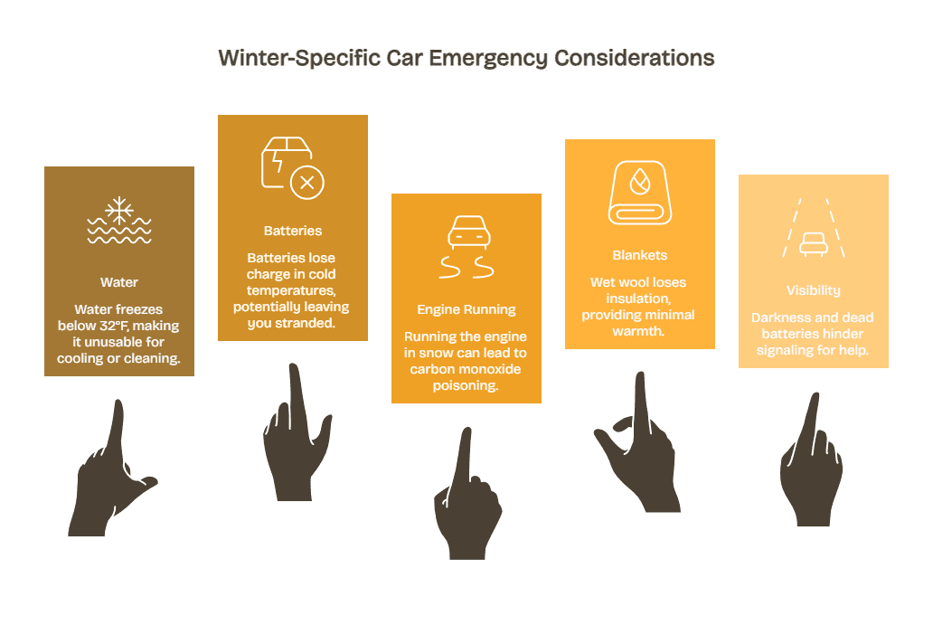 Why Traditional Car Emergency Advice Fails in Winter - visual selection